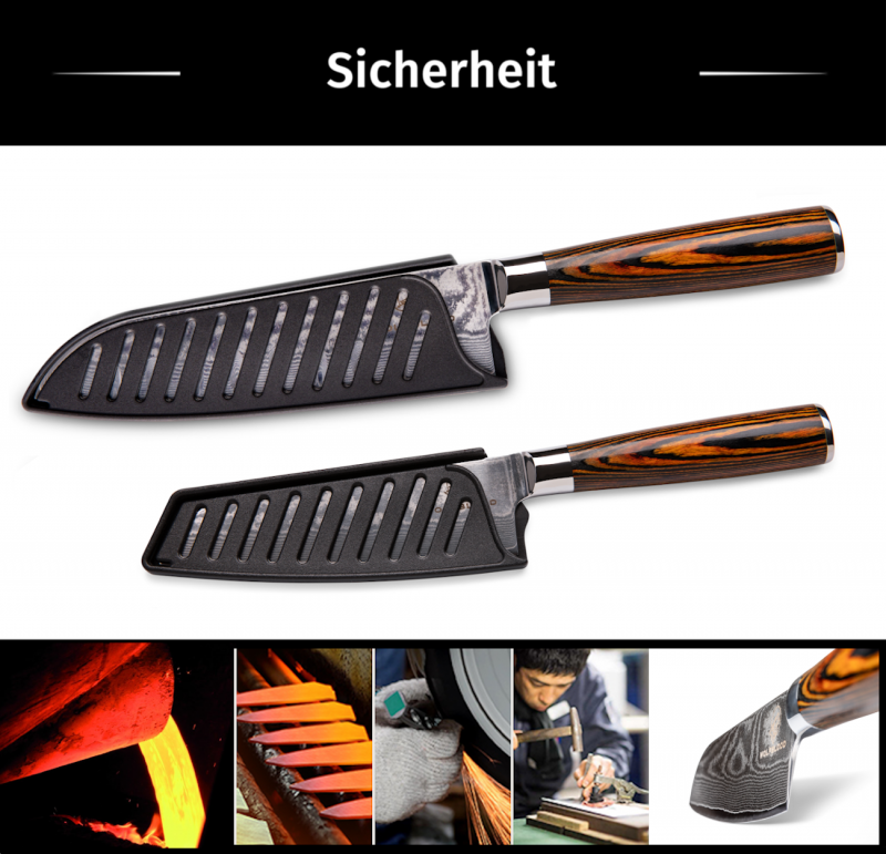 Wolfblood Zeuß Santoku Damastmesser Küchenmesser LH Lifestyle Kochmesser